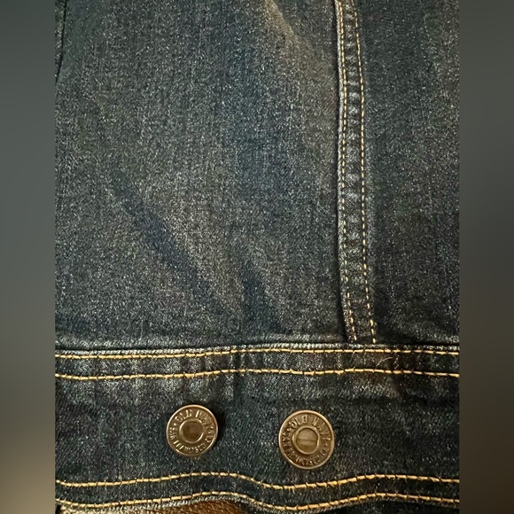 Old Navy Jean Jacket Size L Button Sides Western - Picture 12 of 13